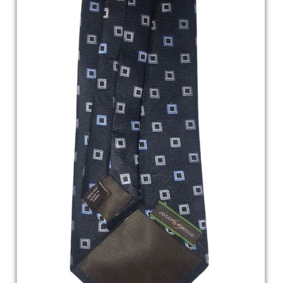 2 Joseph Abboud  Men’s Brown Diamond & Blue Patterned Classic Neckties 100% Silk - Picture 5 of 6
